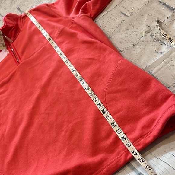 NWT Avenue Vibrant Coral Quarter-Zip Sweatshirt - Picture 9 of 12